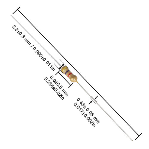 4.7KΩ ±5% Carbon Film Resistor  1/4W (0.25W) Through-Hole