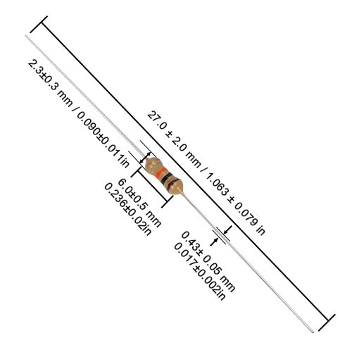 10KΩ ±5% Carbon Film Resistor  1/4W (0.25W) Through-Hole