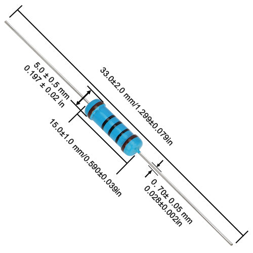 100Ω ±5% Metal Film Resistor 2W Through-Hole